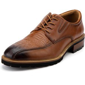 Men's Brown Oxfords Luxury Business Casual Shoes Men's Lace-up Fashion Shoes